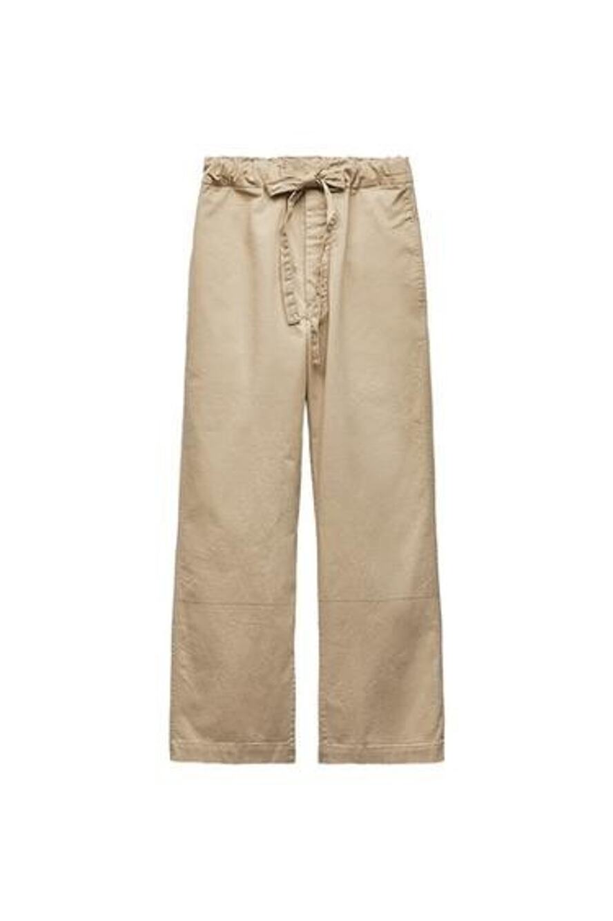Zara Washed Twill Pants Light Whiskey Old Money Coastal Oversized Quiet Luxury - Picture 2 of 10